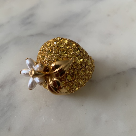 Kate Spade Fresh Squeeze Lemon Statement Cocktail Ring Size 7 - Picture 2 of 4